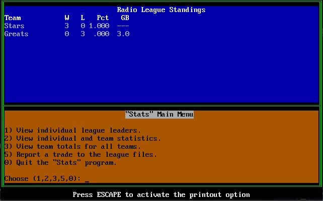 Radio Baseball screenshot