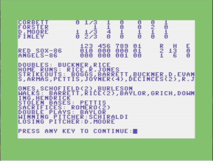 Computer Statis Pro Baseball screenshot