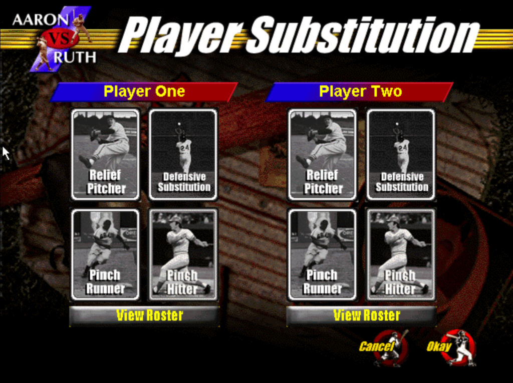 Managerial options on a pause screen mid-game. 
